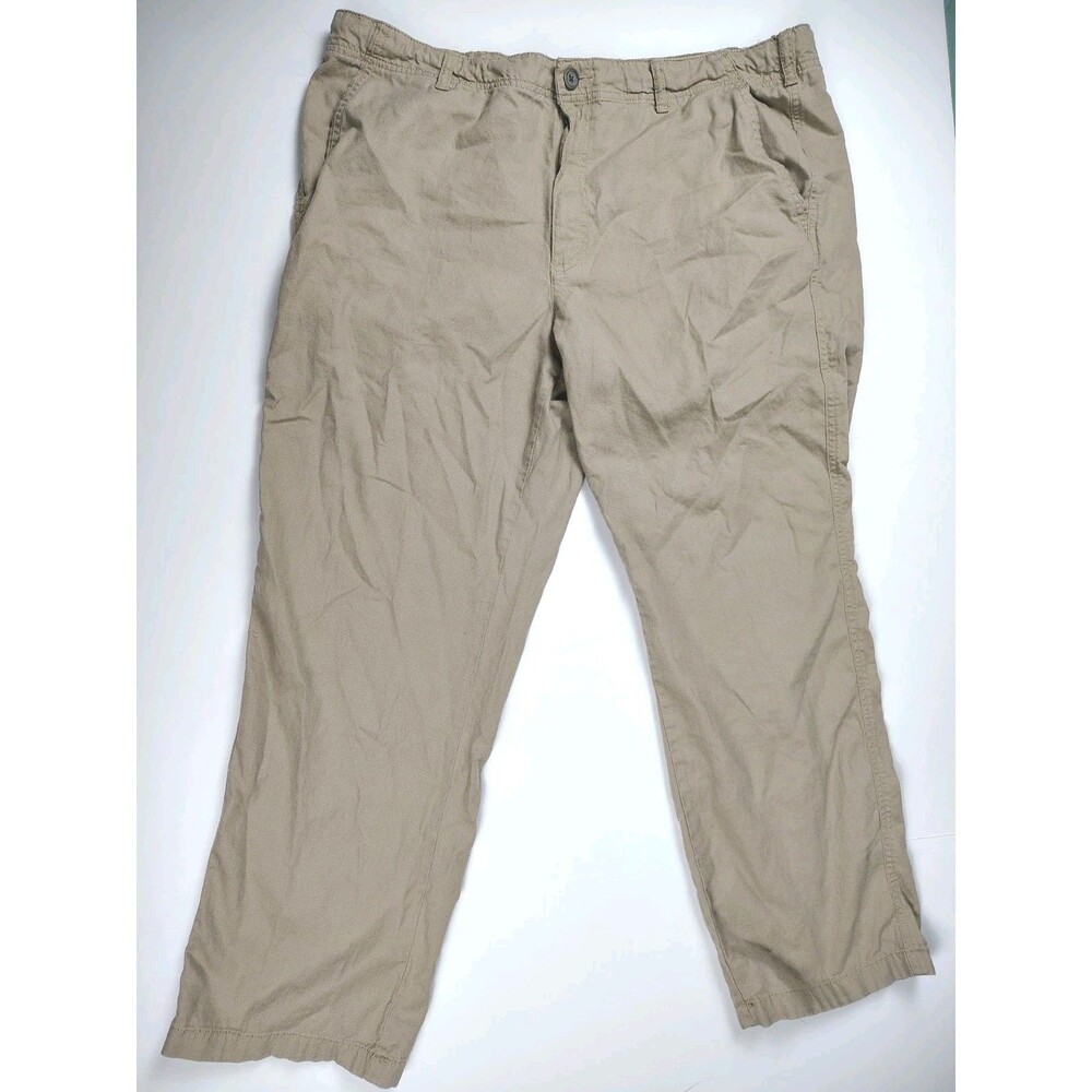 Marc Anthony Linen Blend Pants Mens 40x30 Khaki Beige Drawstring Summer